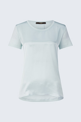 Seiden-Kurzarmshirt in Mint