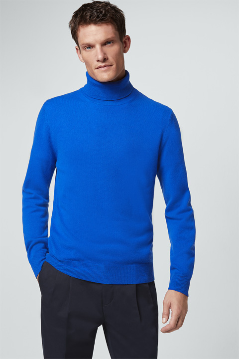 Cashmere-Rollkragen-Pullover Cashmono in Blau