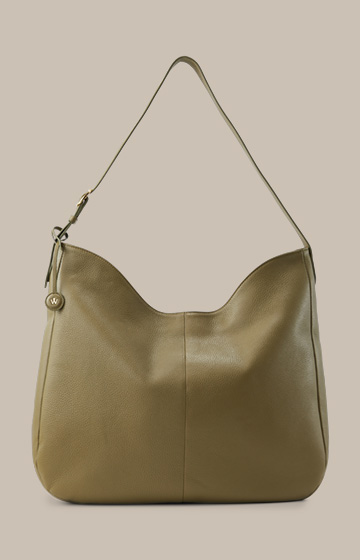 Nappa Leather Hobo Bag in Olive