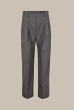 Flannel Marlene Trousers with Pleats in Smoke Grey