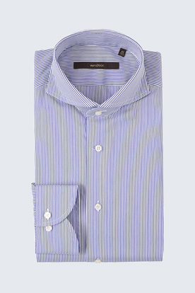 Travel-Hemd Silvano in Navy-Weiß gestreift