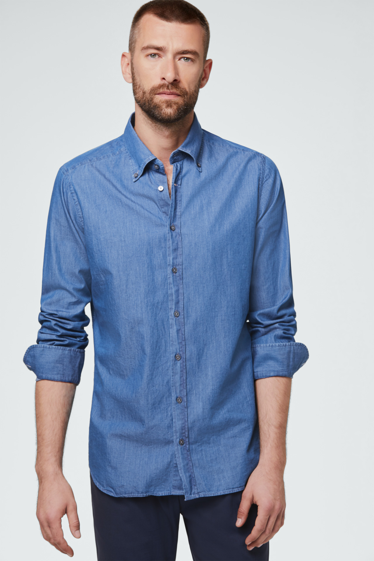 JeansButtonDownHemd Luno in Blau im windsor. OnlineStore