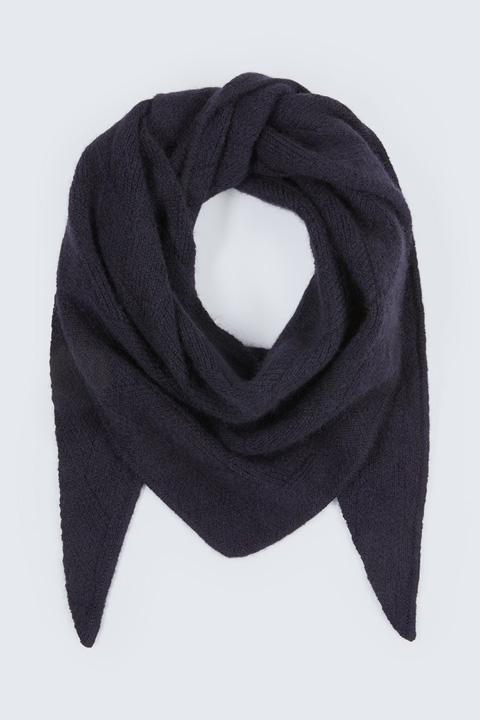 Schal mit Alpaka in Navy