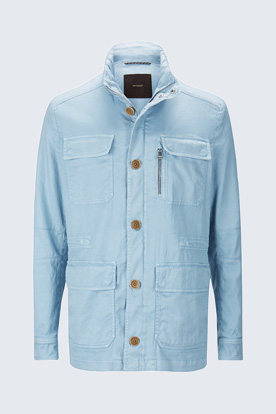 Leinen-Fieldjacket Antonio in Hellblau