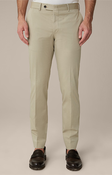 Santios Cotton and Satin Chinos with Silk in Beige/Grey