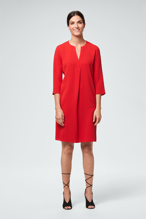 Crêpe-Kleid in Rot