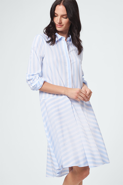 white poplin shirt dress