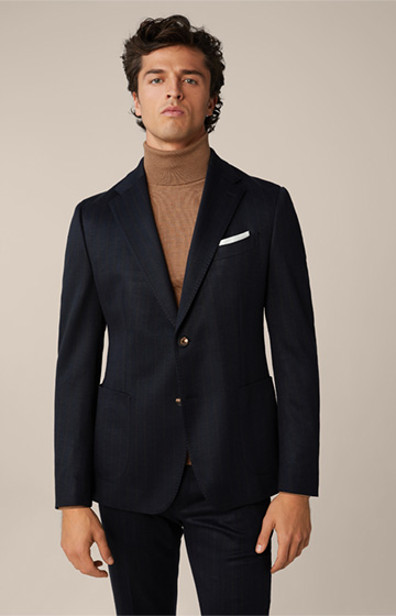 Anzug Seo-Bene in Dunkelblau mit braunen Nadelstreifen