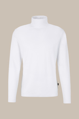 Baumwoll-Rollkragen-Shirt Frido in Weiß