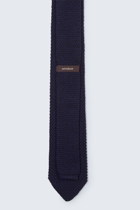 Strickkrawatte in Navy