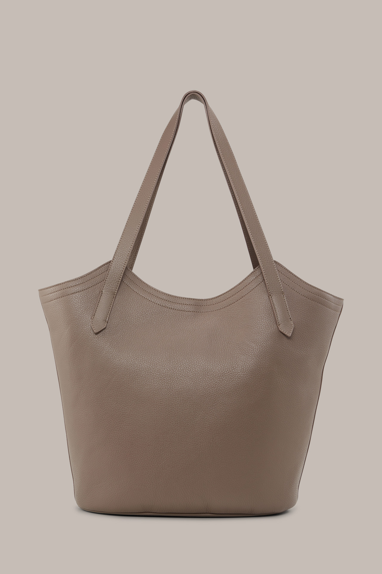 Nappa Leather Shopper in Taupe