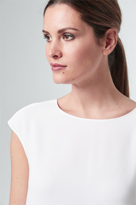 Crêpe-Bluse in Ecru