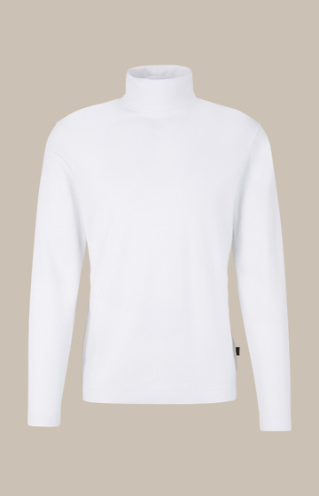 Baumwoll-Rollkragen-Shirt Frido in Weiß