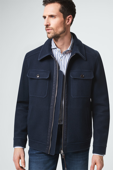 Wolljacke Ponso in Navy