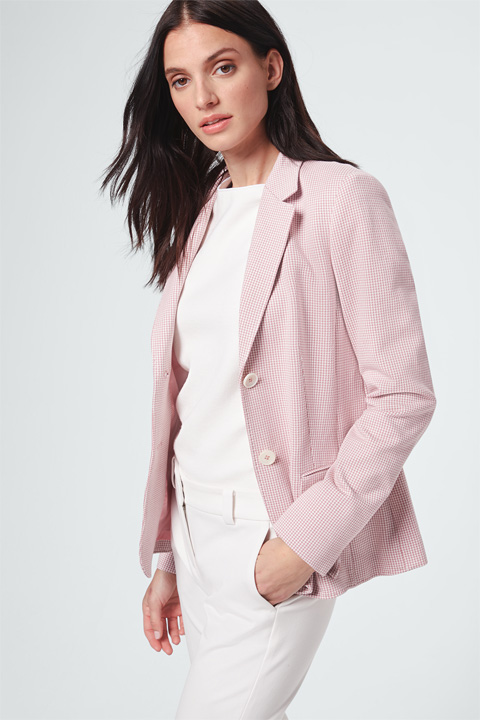 Jersey-Blazer in Rosé-Weiß