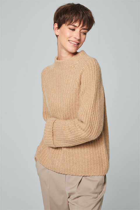 Pullover mit Cashmere in Camel