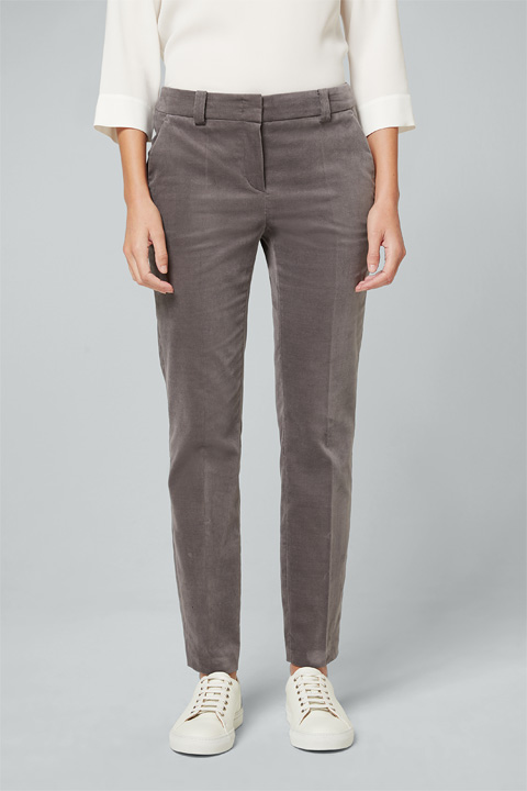 Samt-Hose in Smoke-Grau