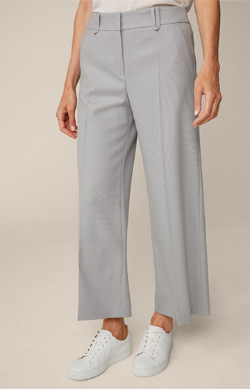 Virgin wool cropped Palazzo trousers in Grey