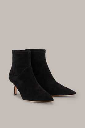 Goatskin Suede Ankle Boot by Unützer in Black