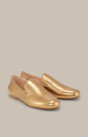 Lamb Nappa Leather Loafers by Unützer in Bronze