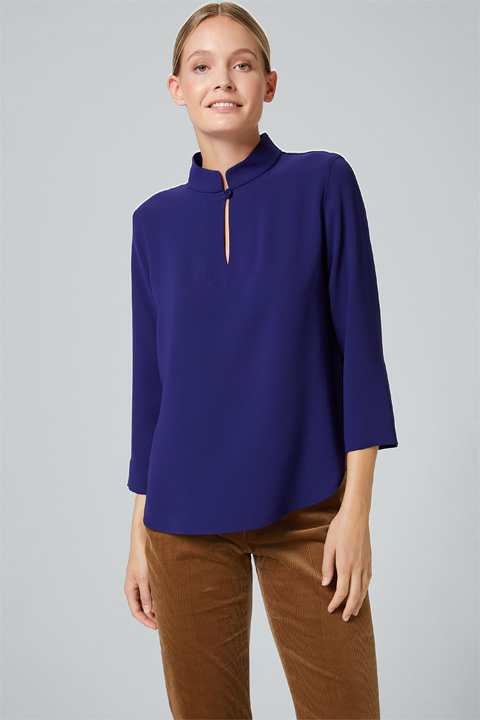 Crêpe-Bluse in Lila