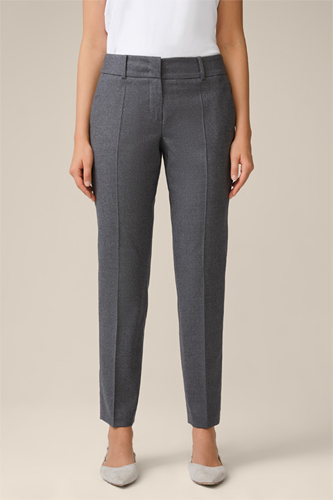 Flannel Suit Trousers in Grey