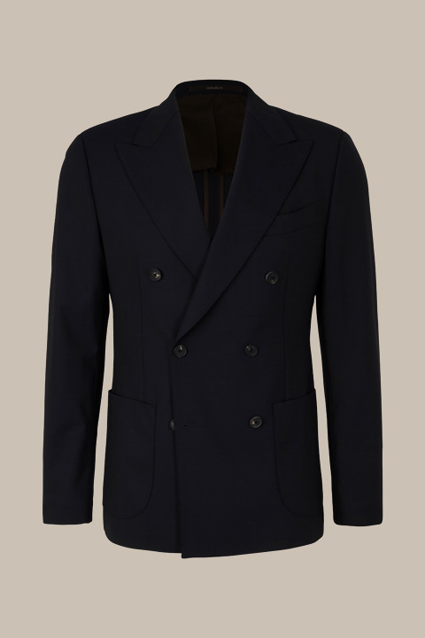 Leads to product detail page "Sation Double-Breasted Modular Jacket in Navy"