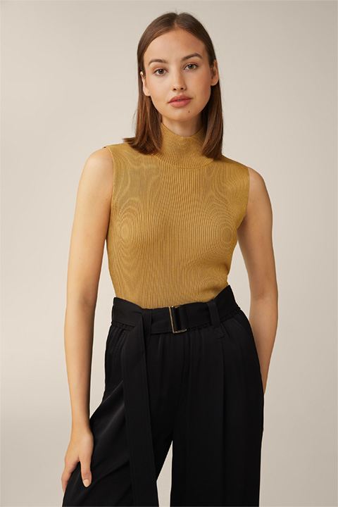 Knitted Top with Lurex in Gold