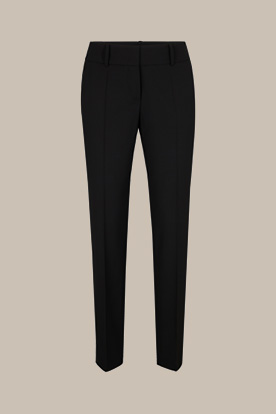 Virgin Wool Stretch Trousers in Black