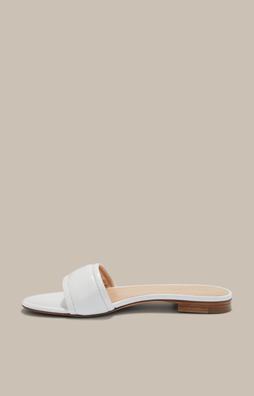 Lamb Nappa Leather Slides by Unützer in Off-white