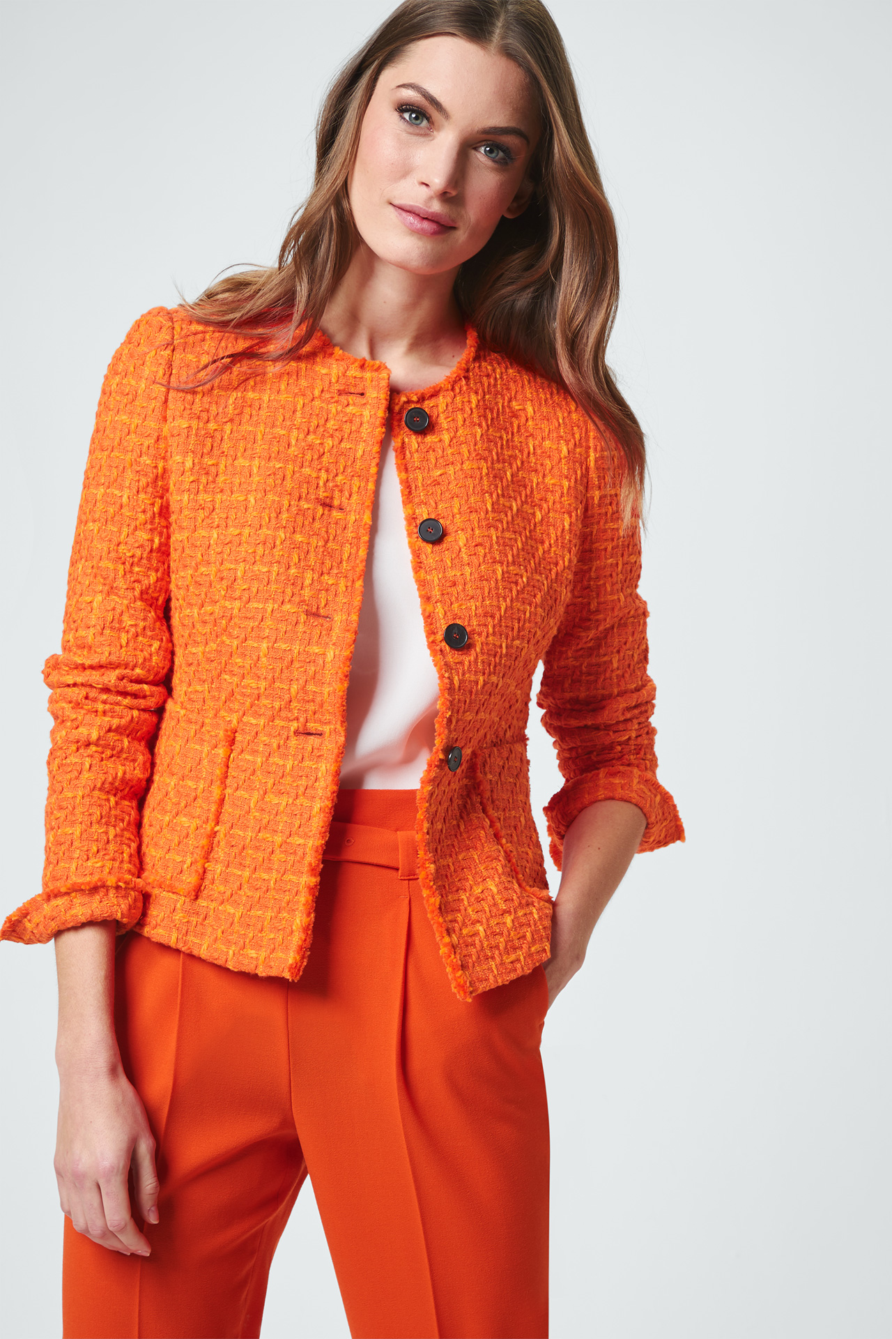 Bouclé-Blazer in Orange - im windsor. Online-Shop