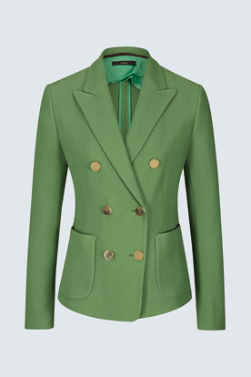 Zweireihiger Piqué-Blazer in Grün