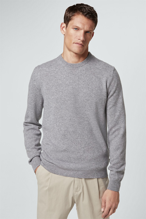 Cashmere-Rundhals-Pullover Cashmono in Grau
