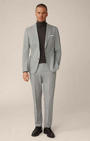 Giro Wool Blend Modular Jacket with Cashmere in Grey Marl