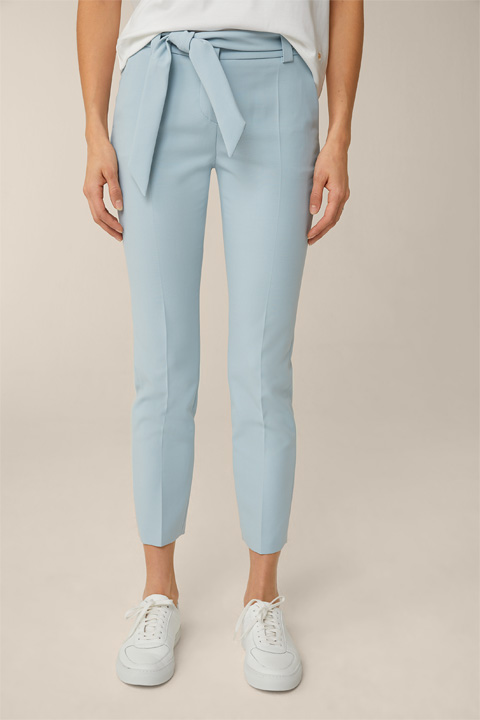 Crêpe Trousers with Viscose in Light Blue