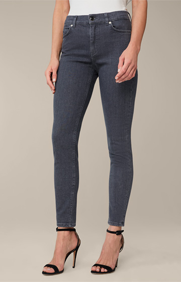 Slim Fit Denim Trousers in a Grey Washed Look