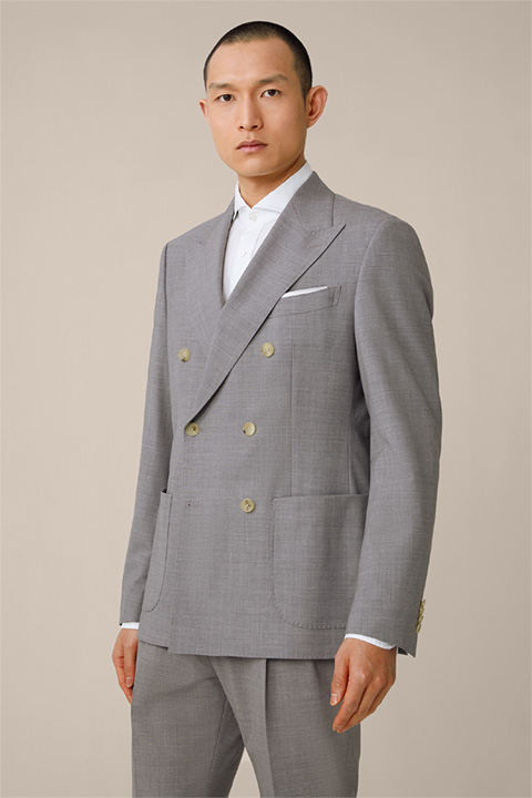 Sation Modular Double-breasted Jacket in Flecked Grey
