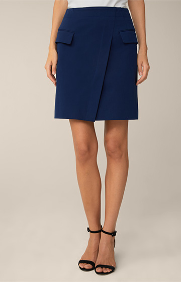 Cotton Gabardine Mini Skirt in Blue