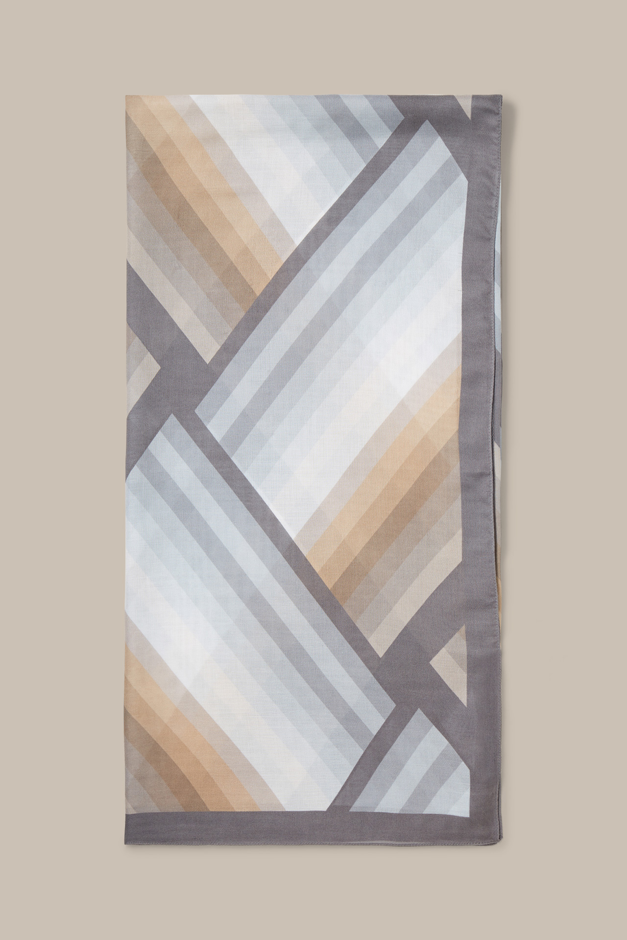 Modal patterned Scarf in a Grey and Beige,