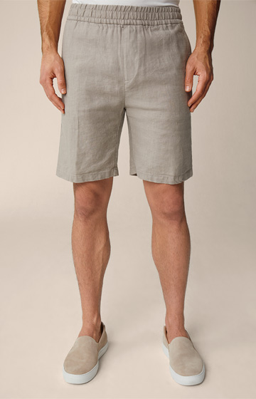 Light beige Scurtino shorts in a linen mix