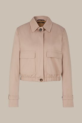 Cotton Gabardine Blouson Jacket in Beige