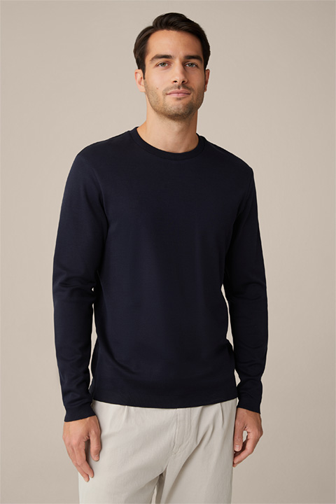 Frido Cotton Long-sleeved Shirt in Navy