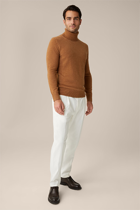 Pantalon en coton mélangé Serpo, en blanc