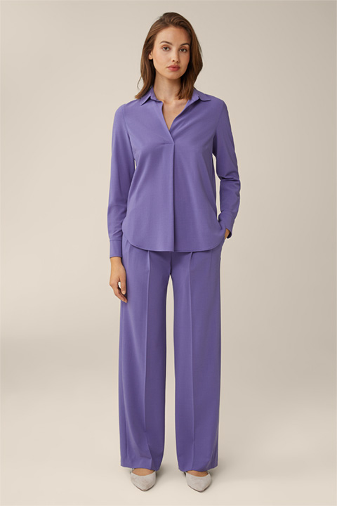 Pantalon Marlene en crêpe de laine, violet