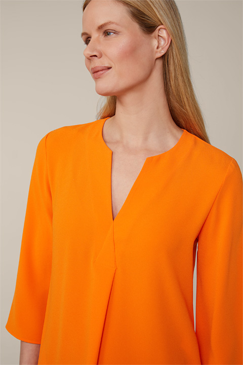 Crêpe-Kleid in A-Linie in Orange
