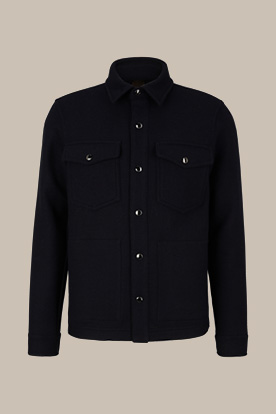 Wollmix-Shirtjacket Umito in Navy