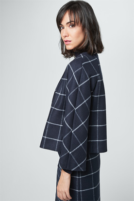 Blazer-Jacke in Navy kariert