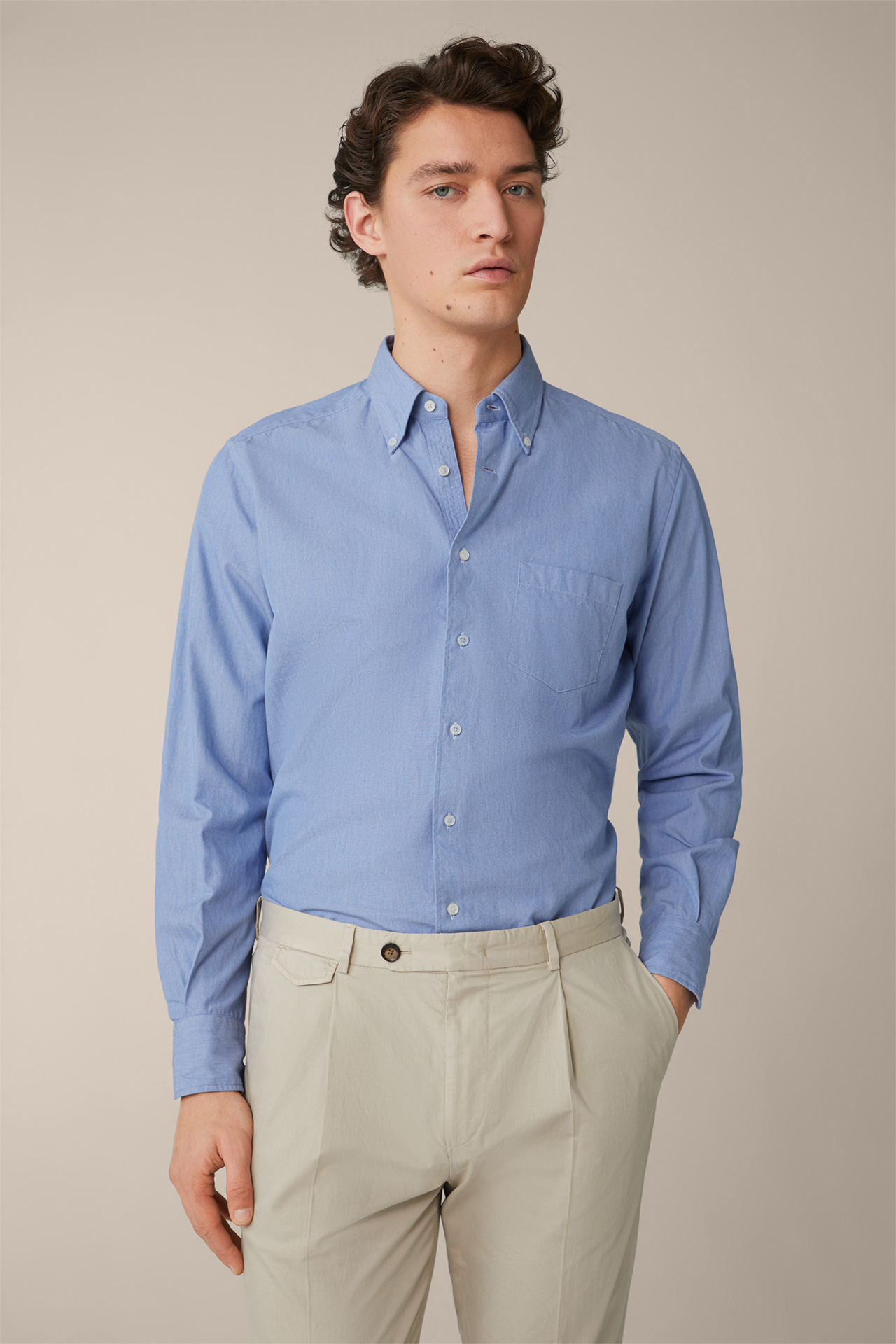 Loreggia Cotton Button Down Shirt in Blue