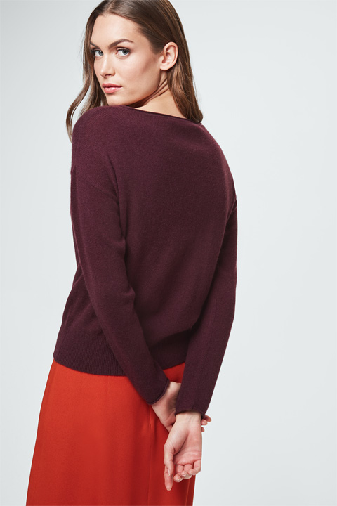 Kaschmir-Pullover in Bordeaux
