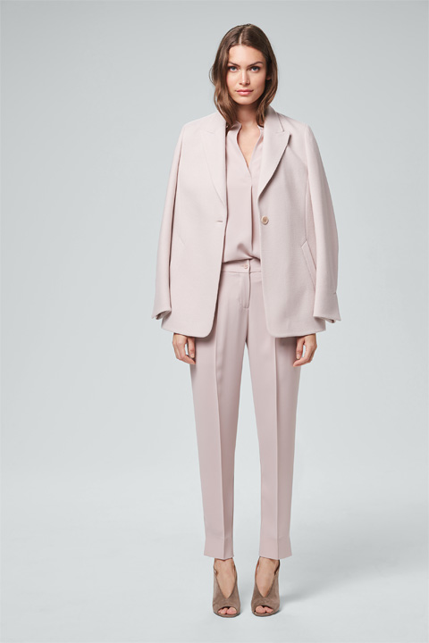 Boiled Wool Longblazer in Beige
